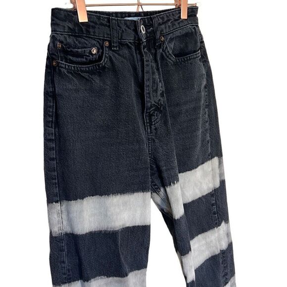 Zara Raw Hem Tie Dye Straight Leg Jeans - Picture 3 of 10